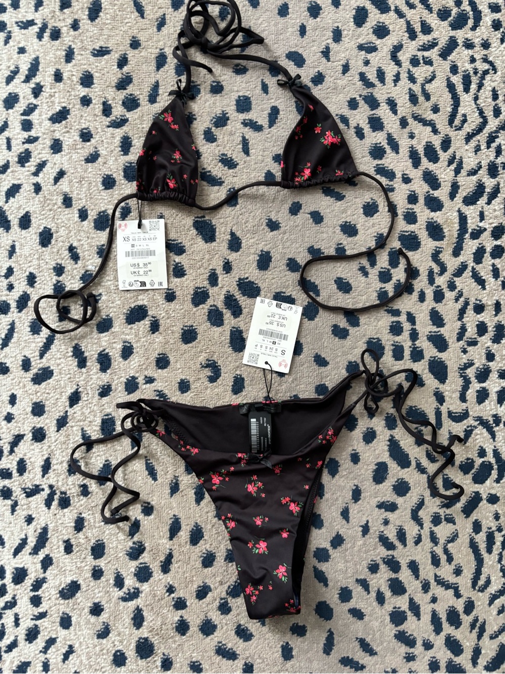 NWT Zara Floral Print Bikini Set